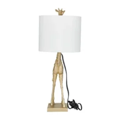 Eclectic Polyresin Giraffe Table Lamp Gold - Olivia & May