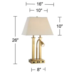 Possini Euro Design Possini Euro Deacon Brass Gooseneck Lamps With USB Port And Outlet Set Of 2 -Adesso Lighting Deals Store GUEST 02c03453 9930 4726 af21 ec94b7937eb0