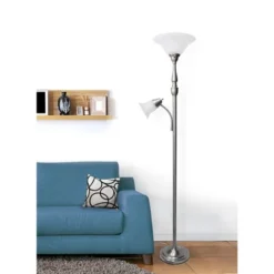 71" 3-way 2 Light Mother Daughter Floor Lamp Brushed Nickel - Elegant Designs -Adesso Lighting Deals Store GUEST 04d3ff49 90c0 4a0d b896 40525223d1b6
