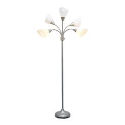 67" Contemporary Multi 5-Head Adjustable Gooseneck Floor Lamp With Shades White - Simple Designs -Adesso Lighting Deals Store GUEST 04e78bac a05d 4e67 a3b1 6e4172e14bbe