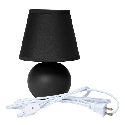 8.66" 2pk Petite Ceramic Orb Base Bedside Table Lamps With Matching Tapered Drum Shade Black - Creekwood Home 5 8.66" 2pk Petite Ceramic Orb Base Bedside Table Lamps With Matching Tapered Drum Shade Black - Creekwood Home - Image 5