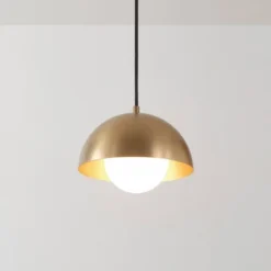 Amelia 1-Light Matte Brass Plug-In Pendant Lighting With Frosted Glass Shade - Globe Electric -Adesso Lighting Deals Store GUEST 08e75803 8928 4aa1 9f3e db955e3877d3