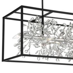 Possini Euro Design Carrine Black Silver Linear Pendant Chandelier 38 1/2" Wide Modern Clear Crystal 8-Light Fixture For Dining Room Kitchen Island -Adesso Lighting Deals Store GUEST 0a480c79 d7c9 45fb 93d7 94bae2d691b6