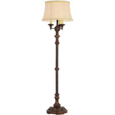 Barnes And Ivy Traditional Floor Lamp Candelabra Style 4-Light 64.5" Tall Italian Bronze Bell Shade For Living Room Reading Bedroom 6 Barnes And Ivy Traditional Floor Lamp Candelabra Style 4-Light 64.5" Tall Italian Bronze Bell Shade For Living Room Reading Bedroom - Image 6
