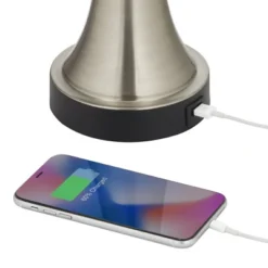 360 Lighting Seymore Modern Table Lamps 26" High Set Of 2 Silver With USB Charging Port LED Touch On Off White Drum Shade For Bedroom Living Room Desk -Adesso Lighting Deals Store GUEST 0c689184 7af5 4535 9003 8a3d1be4603c