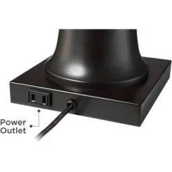 Regency Hill Hadley Modern Table Lamps Set Of 2 26" High Bronze With AC Power Outlet Light Brown Drum Shade For Bedroom Living Room Bedside House Desk -Adesso Lighting Deals Store GUEST 0d9ed2d0 3d6f 4f9f 88fc 3be14da931bc