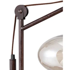 Franklin Iron Works Modern Industrial Desk Lamp 29" Tall With USB Charging Port Bronze Metal Cognac Glass Shade For Bedroom Living Room House Bedside -Adesso Lighting Deals Store GUEST 103bb17e ff36 4053 9c84 91012674bd4f