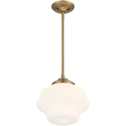 Possini Euro Design Soft Gold Mini Pendant Light 11" Wide Modern Schoolhouse Opal Glass Shade For Dining Living Room House Island -Adesso Lighting Deals Store GUEST 1180e4fc dd47 43ef 8dcd e82441a0af61