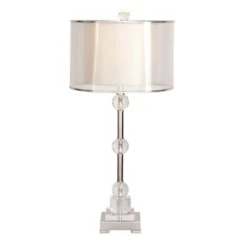 Glass Table Lamp With Drum Shade Silver - Olivia & May -Adesso Lighting Deals Store GUEST 11e08d92 4afe 4feb b19b 33e423c6ef3a