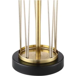360 Lighting Nathan Modern Table Lamps 25 1/2" High Set Of 2 Gold Metal With USB Charging Ports Black Drum Shade For Bedroom Living Room Home Desk -Adesso Lighting Deals Store GUEST 14c089bb 534a 486d 9763 cb4633e112ac