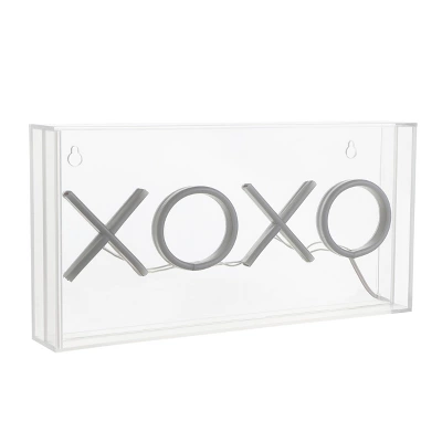 11.75" XOXO Contemporary Glam Acrylic Box Pendant (Includes LED Light Bulb) Neon Pink - JONATHAN Y 2 11.75" XOXO Contemporary Glam Acrylic Box Pendant (Includes LED Light Bulb) Neon Pink - JONATHAN Y - Image 2