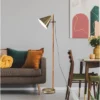 Bryn Floor Lamp Natural Rubberwood Antique Brass - Adesso