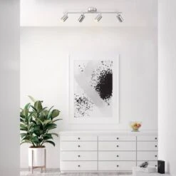 Pratt 4-Light Brushed Nickel Finish Track Lighting - Globe Electric -Adesso Lighting Deals Store GUEST 17b8e2aa 3719 4d08 86e1 9bf037fbd642