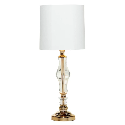 26" X 10" Glam Glass Table Lamp Gold - Olivia & May 1 26" X 10" Glam Glass Table Lamp Gold - Olivia & May