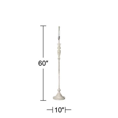 360 Lighting Vintage Shabby Chic Floor Lamp 60" Tall Antique White Washed Burlap Drum Shade For Living Room Reading Bedroom Office 7 360 Lighting Vintage Shabby Chic Floor Lamp 60" Tall Antique White Washed Burlap Drum Shade For Living Room Reading Bedroom Office - Image 7