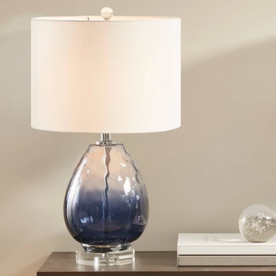 Borel Glass Table Lamp Dark Blue - Urban Habitat 1 Borel Glass Table Lamp Dark Blue - Urban Habitat