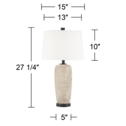 360 Lighting Anna Modern Coastal Table Lamps 27 1/4" Tall Set Of 2 Beige White Tapered Drum Shade For Bedroom Living Room Bedside Nightstand Office -Adesso Lighting Deals Store GUEST 191a4d73 cc98 4302 a90e a0e2fcbc9673