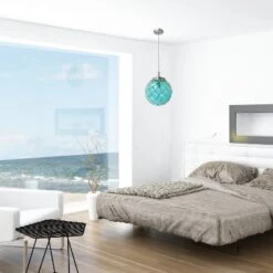 Buoy Netted Coastal Ocean Sea Glass Pendant With Natural Rope Aqua - Elegant Designs -Adesso Lighting Deals Store GUEST 1b7ac99a 1a7b 4066 af3c f4b086db49eb