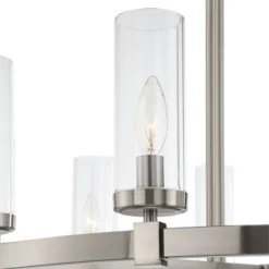 Stiffel Brushed Nickel Wagon Wheel Chandelier 36" Wide Modern Clear Glass Shade 12-Light Fixture For Dining Room House Kitchen -Adesso Lighting Deals Store GUEST 1b83c1c3 97ce 4d42 9c24 7190a5b153b0