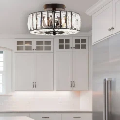 11.5" Crystalline Semi-Flush Mount Pendant Clear - River Of Goods -Adesso Lighting Deals Store GUEST 1c08d6d3 bf6e 4072 a4b1 e869ad069c05