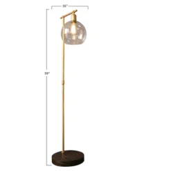 Metal And Wood Floor Lamp With Glass Globe Shade Gold - Storied Home -Adesso Lighting Deals Store GUEST 1e1fe762 7325 44e5 bb46 7fb9f9123812