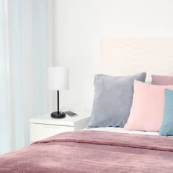 19.5" Bedside USB Port Feature Metal Table Desk Lamp Black With White Fabric Shade - Creekwood Home -Adesso Lighting Deals Store GUEST 1f596741 4c2d 433d a2e1 ab1ef5f1dfbc