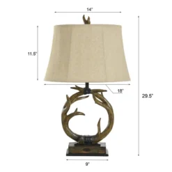 Dalton Brown Antler Table Lamp With Beige Hardback Fabric Shade - StyleCraft -Adesso Lighting Deals Store GUEST 212a9660 a53b 492c a315 bfd2fd75736c
