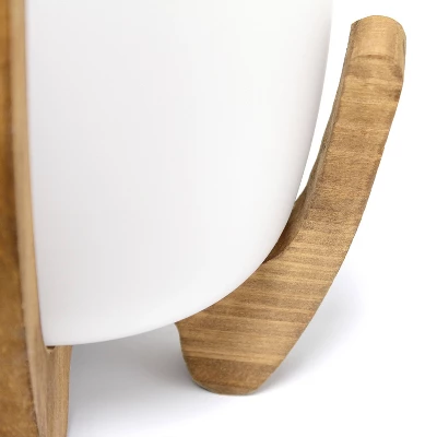 15" Organic Contemporary Natural Wood Accented Table Desk Lamp With Translucent Glass Shade - Lalia Home 7 15" Organic Contemporary Natural Wood Accented Table Desk Lamp With Translucent Glass Shade - Lalia Home - Image 7