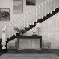 Glass Table Lamp With Drum Shade Silver - Olivia & May -Adesso Lighting Deals Store GUEST 2623edff b4e8 4e9c 8260 2225668ceca8