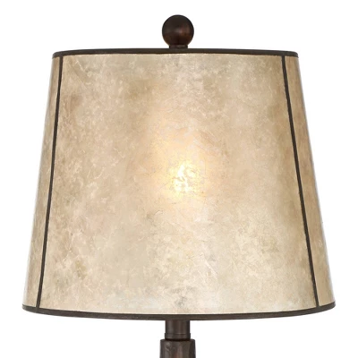 Franklin Iron Works Naomi Industrial Rustic Table Lamp 25" High Bronze With USB Charging Port Mica Shade For Bedroom Living Room Bedside Office Desk 2 Franklin Iron Works Naomi Industrial Rustic Table Lamp 25" High Bronze With USB Charging Port Mica Shade For Bedroom Living Room Bedside Office Desk - Image 2