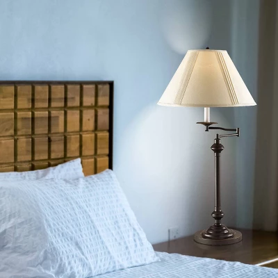 29.5" 3-way Metal Swing Arm Desk Lamp Dark Bronze - Cal Lighting 2 29.5" 3-way Metal Swing Arm Desk Lamp Dark Bronze - Cal Lighting - Image 2