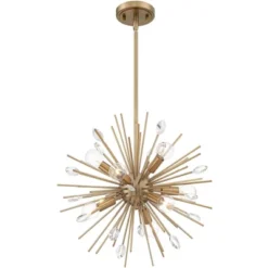 Possini Euro Design Janae Warm Gold Sputnik Chandelier 18" Wide Modern Crystal 9-Light Fixture For Dining Room House Foyer Kitchen Island Entryway -Adesso Lighting Deals Store GUEST 2e997609 da2e 4ca8 8a77 308c79588cd7