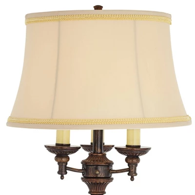 Barnes And Ivy Traditional Floor Lamp Candelabra Style 4-Light 64.5" Tall Italian Bronze Bell Shade For Living Room Reading Bedroom 2 Barnes And Ivy Traditional Floor Lamp Candelabra Style 4-Light 64.5" Tall Italian Bronze Bell Shade For Living Room Reading Bedroom - Image 2