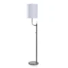 65" Mid-Century Modern Metal Floor Lamp Brushed Steel - StyleCraft