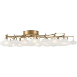 Possini Euro Design Lilypad Modern Ceiling Light Semi Flush Mount Fixture 30 1/4" Wide Warm Brass 12-Light Frosted Glass Shade For Bedroom Living Room -Adesso Lighting Deals Store GUEST 33788483 ffe4 4301 86eb dd4cbc3b2b2c