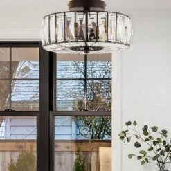 11.5" Crystalline Semi-Flush Mount Pendant Clear - River Of Goods -Adesso Lighting Deals Store GUEST 35bc5a09 a937 49aa a084 8d84aec65379