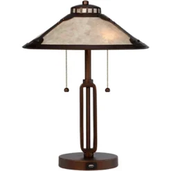 Franklin Iron Works Samuel Industrial Desk Lamp 20" High Rubbed Bronze With USB Charging Port Natural Mica Shade For Bedroom Living Room Bedside Desk -Adesso Lighting Deals Store GUEST 3622d138 1f40 4ea5 b00a 1d902a2f2ae3