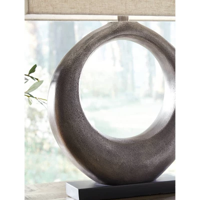 Saria Metal Table Lamp Antique Silver - Signature Design By Ashley 2 Saria Metal Table Lamp Antique Silver - Signature Design By Ashley - Image 2