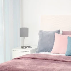 19.5" Bedside USB Port Feature Metal Table Desk Lamp Brushed Steel With Gray Fabric Shade - Creekwood Home 13 19.5" Bedside USB Port Feature Metal Table Desk Lamp Brushed Steel With Gray Fabric Shade - Creekwood Home -Adesso Lighting Deals Store GUEST 38cc2368 e372 469d a053 520542985923