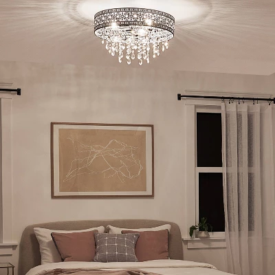 24" 3-Light Giselle Chandelier Polished Gold - River Of Goods 1 24" 3-Light Giselle Chandelier Polished Gold - River Of Goods