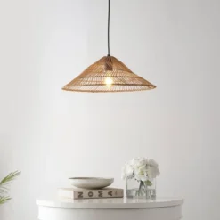 20.25" 1-Light Nova Farmhouse Coastal Rattan LED Pendant Brown - JONATHAN Y -Adesso Lighting Deals Store GUEST 3945ee33 09d5 4412 85a6 34c38ef857f1