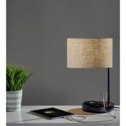 19.5" Oliver Charge Table Lamp Black - Adesso -Adesso Lighting Deals Store GUEST 3b74401d be4b 4b2f a1f4 dd6966e3c714