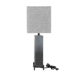 Polystone Table Lamp With Square Shade Gray - Olivia & May -Adesso Lighting Deals Store GUEST 3c549a49 9d75 427e ba18 f61221bf92d9