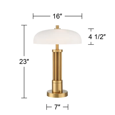Possini Euro Design Possini Euro® Granview Desk Lamp With Glass Shade And Dual USB Ports 8 Possini Euro Design Possini Euro® Granview Desk Lamp With Glass Shade And Dual USB Ports - Image 8