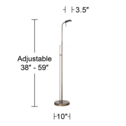 360 Lighting Regan Traditional Pharmacy Floor Lamp 59" Tall Dark Brass Metal LED Adjustable Gooseneck Head For Living Room Reading Bedroom Office -Adesso Lighting Deals Store GUEST 3e81e083 5597 4286 967d 177cc40fc924