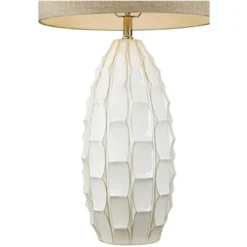 Possini Euro Design Cosgrove Modern Mid Century Table Lamp 32 3/4" Tall White Glazed Ceramic Beige Fabric Drum Shade For Bedroom Living Room Bedside 12 Possini Euro Design Cosgrove Modern Mid Century Table Lamp 32 3/4" Tall White Glazed Ceramic Beige Fabric Drum Shade For Bedroom Living Room Bedside -Adesso Lighting Deals Store GUEST 4071ce30 3ef3 4f98 9390 6f7c7f7a79d4