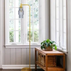 63" Kyra Pillar Shade Floor Lamp Blue/Gold - River Of Goods 12 63" Kyra Pillar Shade Floor Lamp Blue/Gold - River Of Goods -Adesso Lighting Deals Store GUEST 439e3adc 975c 464e a1d9 bead486eed97