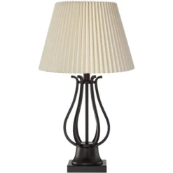 Regency Hill Hadley Industrial Table Lamps Set Of 2 26" High Bronze With AC Power Outlet Ivory Pleat Shade For Bedroom Living Room Bedside Office Desk -Adesso Lighting Deals Store GUEST 44a4c354 6ee0 4f0a 933d 6f5ec7ba38fa