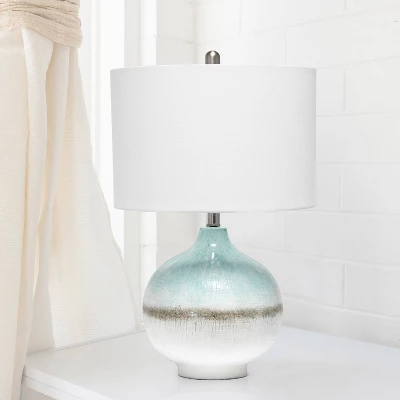Bayside Horizon Table Lamp With Fabric Shade White/Light Blue - Lalia Home 2 Bayside Horizon Table Lamp With Fabric Shade White/Light Blue - Lalia Home - Image 2