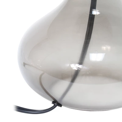 Glass Raindrop Table Lamp With Fabric Shade Smoke Gray - Simple Designs 3 Glass Raindrop Table Lamp With Fabric Shade Smoke Gray - Simple Designs - Image 3